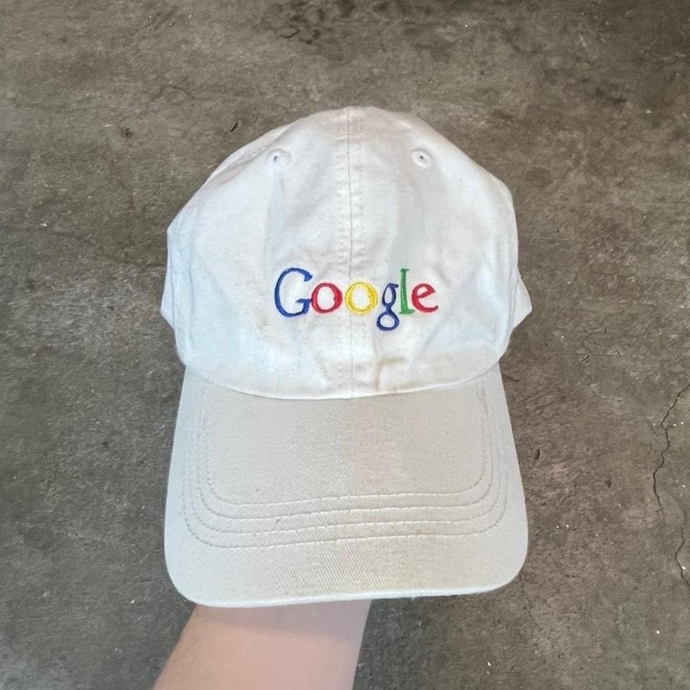 Google Embroidered Baseball Cap White Adjustable Strap Casual Cotton